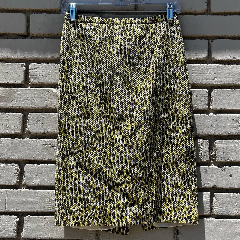 J. Crew Cheetah Print Pencil Midi Skirt in Green - Size 00